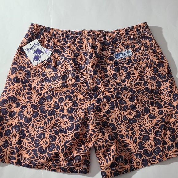 Trunks Surf & Swim Co. Men's Blue/Orange 2XL Swim Trunks/Shorts NWT - Picture 2 of 5